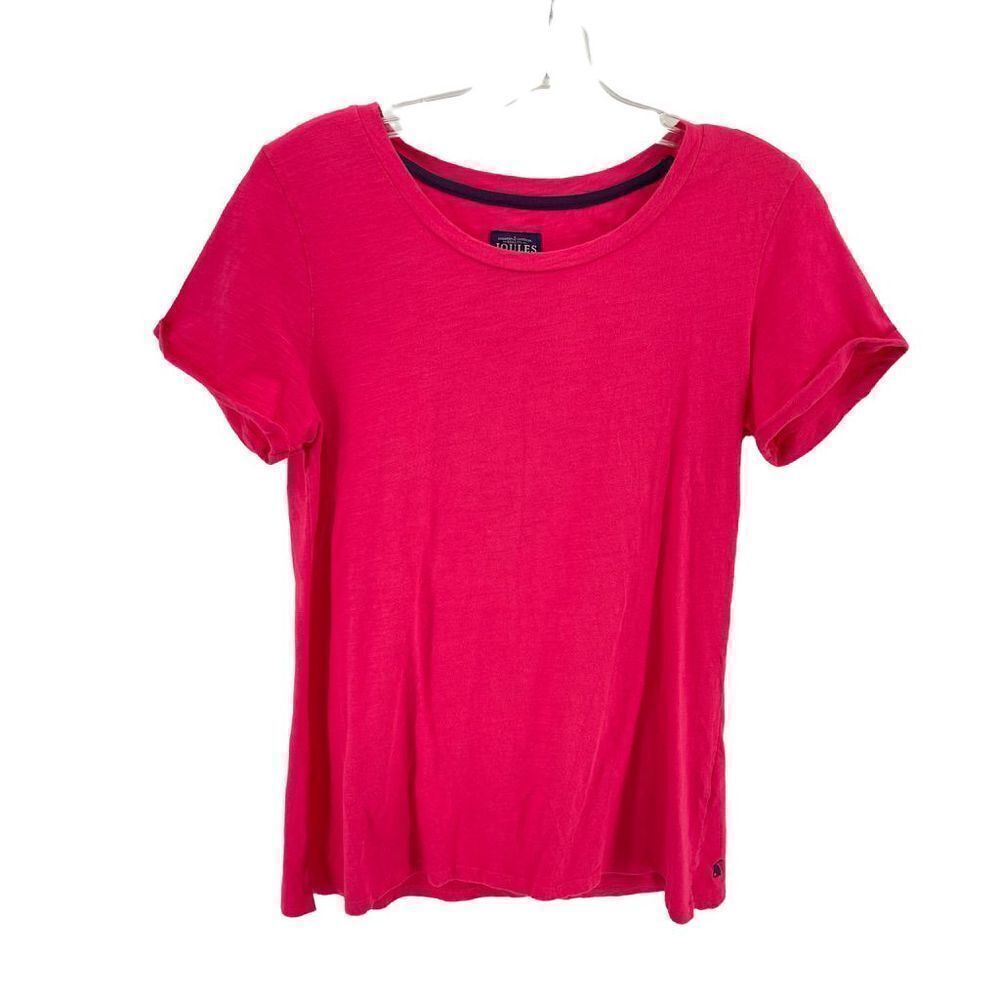 Joules Nessa hot pink tee t shirt shirt sleeve burnout 6 medium EUC